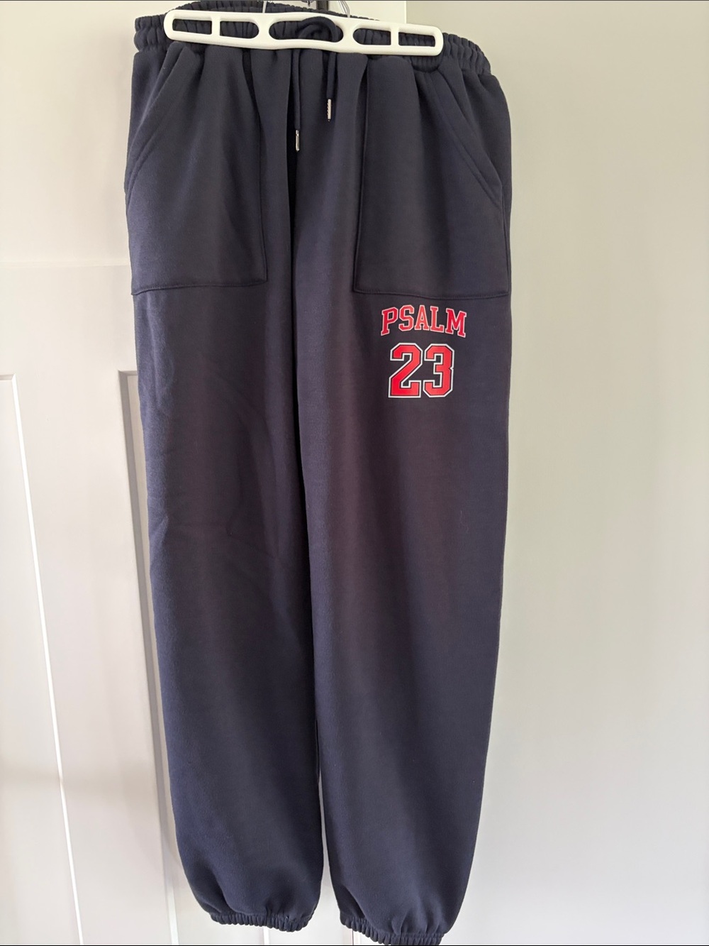 Navy blue ‘Psalm 23' Sweatpants NWOT